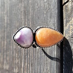 Double Gemstone Ring, Size 9.5